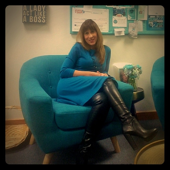 Isaac Mizrahi dress in deep teal blue